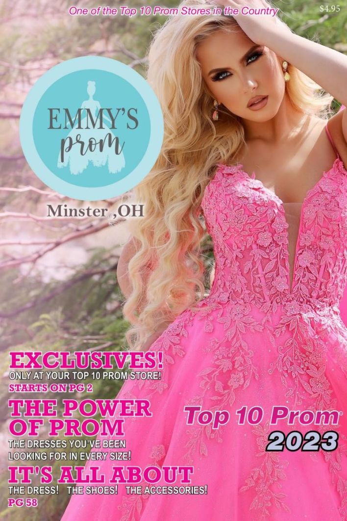 Cover of Top Ten Prom Dress flip book unique prom dresses atEmmy's Bridal Prom 2023