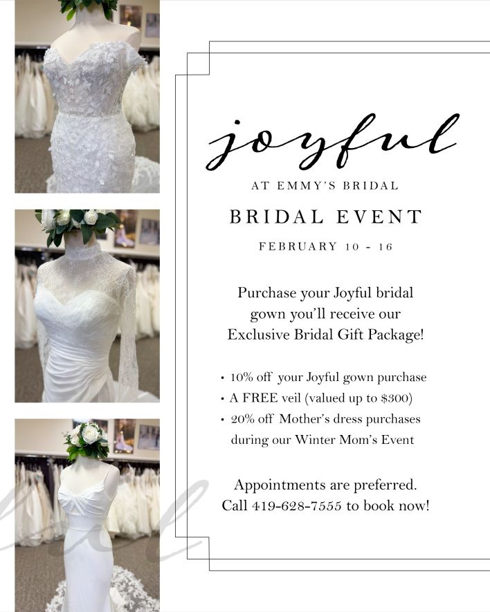 emmys bridal 1 2 3 Sale nov 17-29 2025 bargain bridal gowns cheap wedding dresses near me mothers dress sale accessories