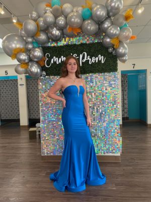 Jessica Angel Royal Blue jersey crossed strap back sexy body con iy girl HOCO dress 2025