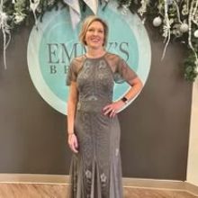 adrianna papell MOB dress in lead, deco style