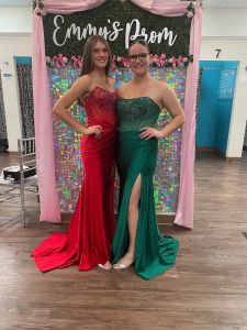 Portia and ScarlettPS23521 MAGENTA  sexy high front slit sweetheart strapless fit and flare prom dress with train