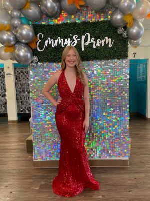 Jessica Angel Fuschia deep v sexy body con HOCO Dress front 2697 open back view