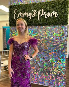 Purple violet magenta Vienna prom dress 2024 sexy back slit floral beading feather shoulders near you and me in Minster