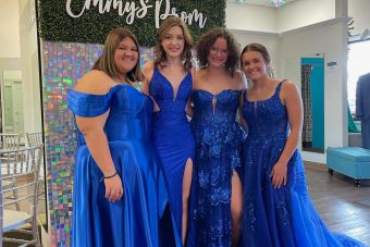 Royal blue prom dress bustier, plus size, tiered Sherri Hill inspired, sweet a-line. exclusive Envy prom styles 2024