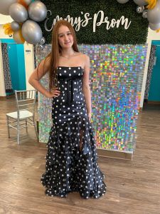 Portia and Scarlett PS24942_LILAC sexy high slit sequined strapless prom dress