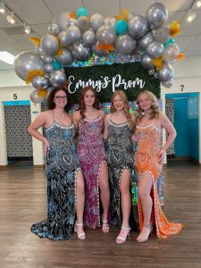 aqua Vienna Prom sexy dress with front slit v neckline thin straps unique beaded pattern near you